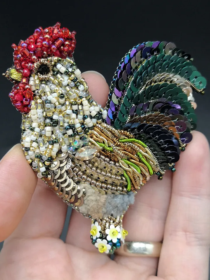 Rooster brooch handmade brooch brooches for women