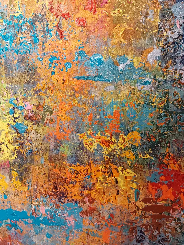 "Autumn in the mountains" acrylic painting on canvas 50х100cm (20x40 inch)