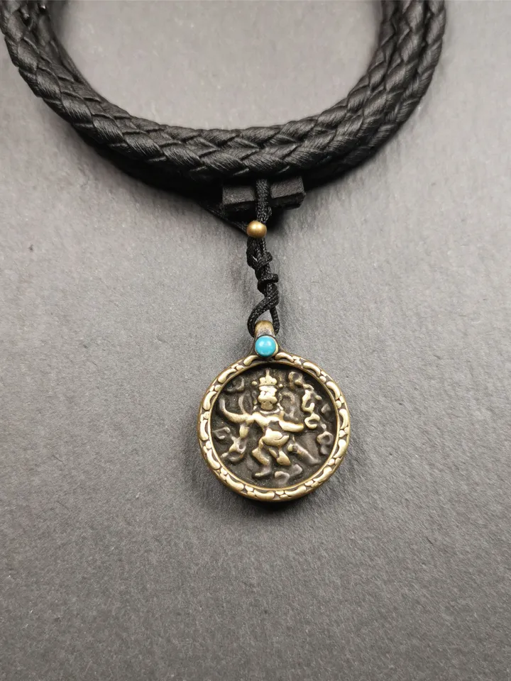 Gandhanra Handmade Tibetan Buddhist Amulet Pendant ,Garuda / Vajrapani, Made of Brass,0.87"