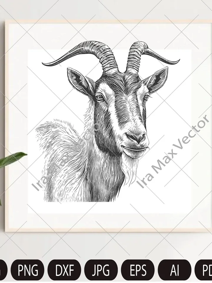 Goat Svg, Goat Face svg, Goat Clipart, Goat Png, Goat Head svg, Goat Silhouette, Farm Animals Silhouette