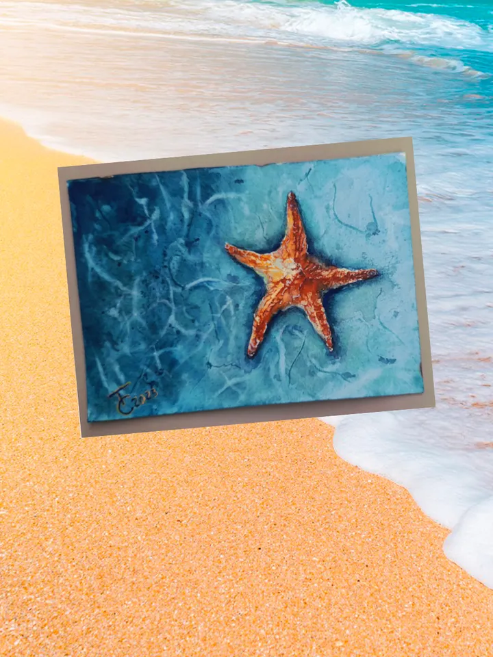 Starfish. Sea voyages watercolor series