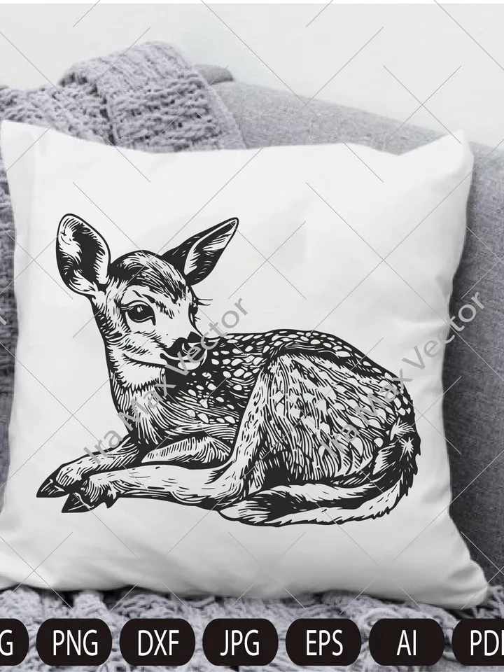 Fawn svg, deer baby svg,art for kid,forest animal,fawn clip art,fawn lazer