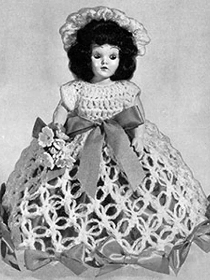 Vintage Crochet Pattern Dress for Doll Rose Marie Doll Pattern Digital Download PDF