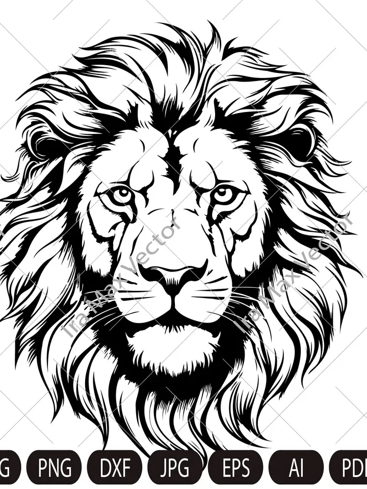 Lion Face svg, Lion Head svg , Lion svg , Lion King svg , Lions Mascot svg , Leo svg ,Lion Head ,Lion Printable, INSTANT DOWNLOAD
