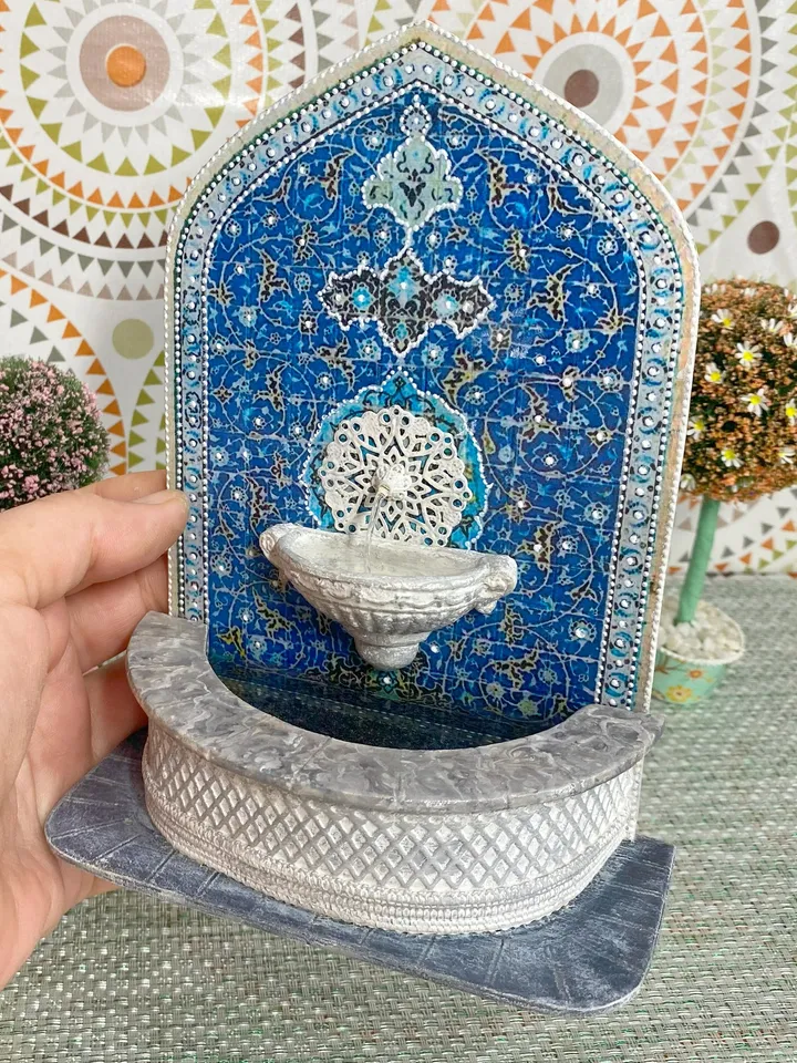 Fountain wall for a doll house. Doll mini. 1:12. Fountain for the puppet garden.