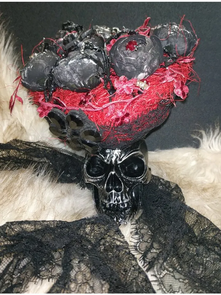 Infernal Boutonniere - Halloween Accessory - Scary gift - Gothic gift - skull 99
