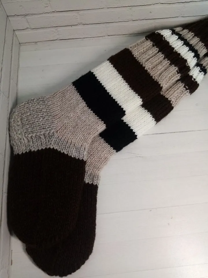 Warming Knee Socks Knitted Handmade