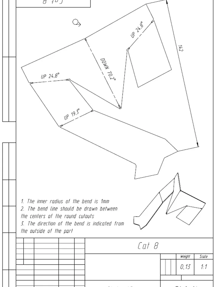 Welding Project Plans Drawings Cat (DXF, PDF)