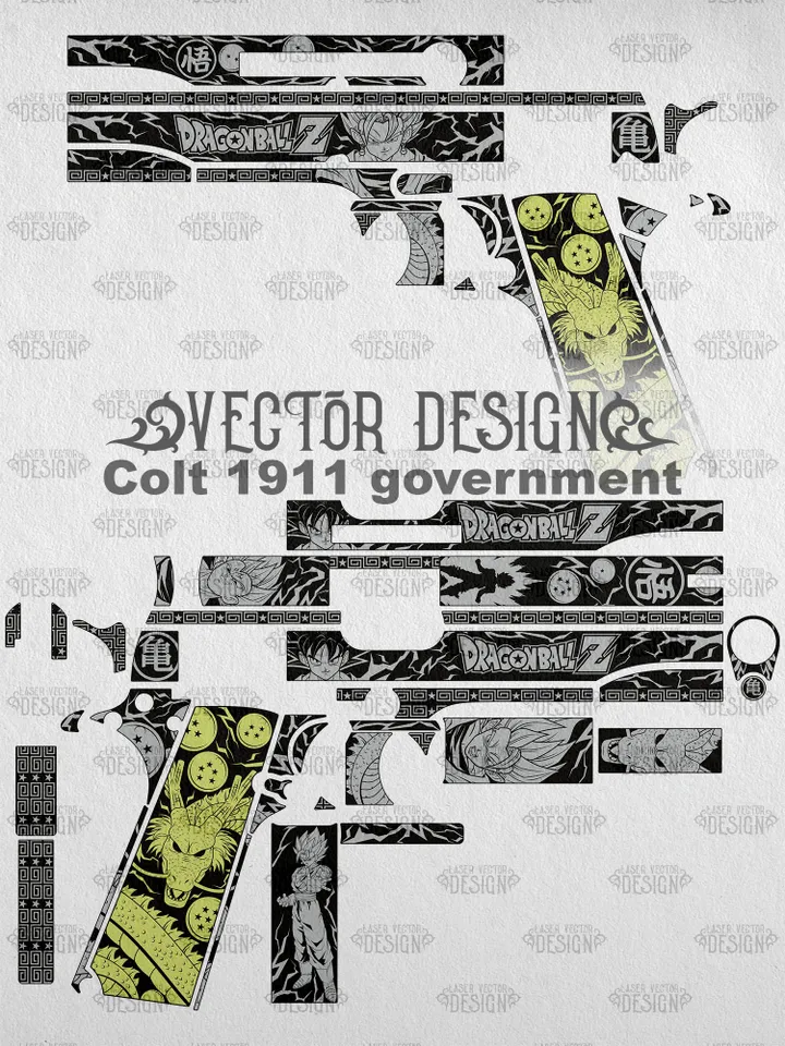 VECTOR DESIGN Colt 1911 governmen Dragon Ball Z