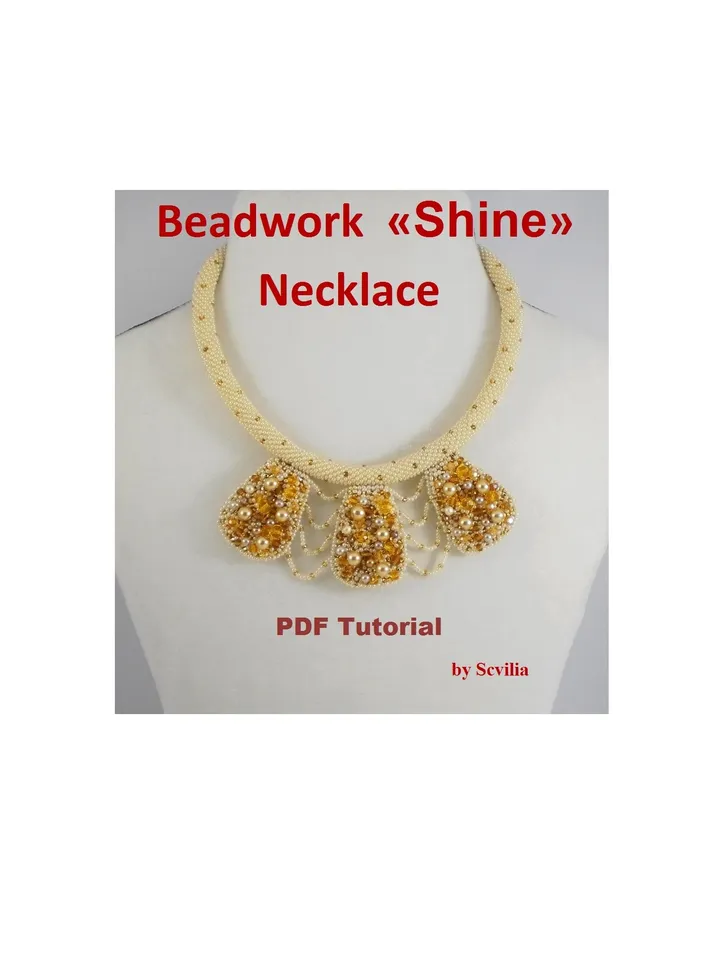 Bead crochet rope pattern for beading «Shine» necklace and bracelet, Tutorial Necklace DIY,beaded necklace, bead crocheting,PDF patterns