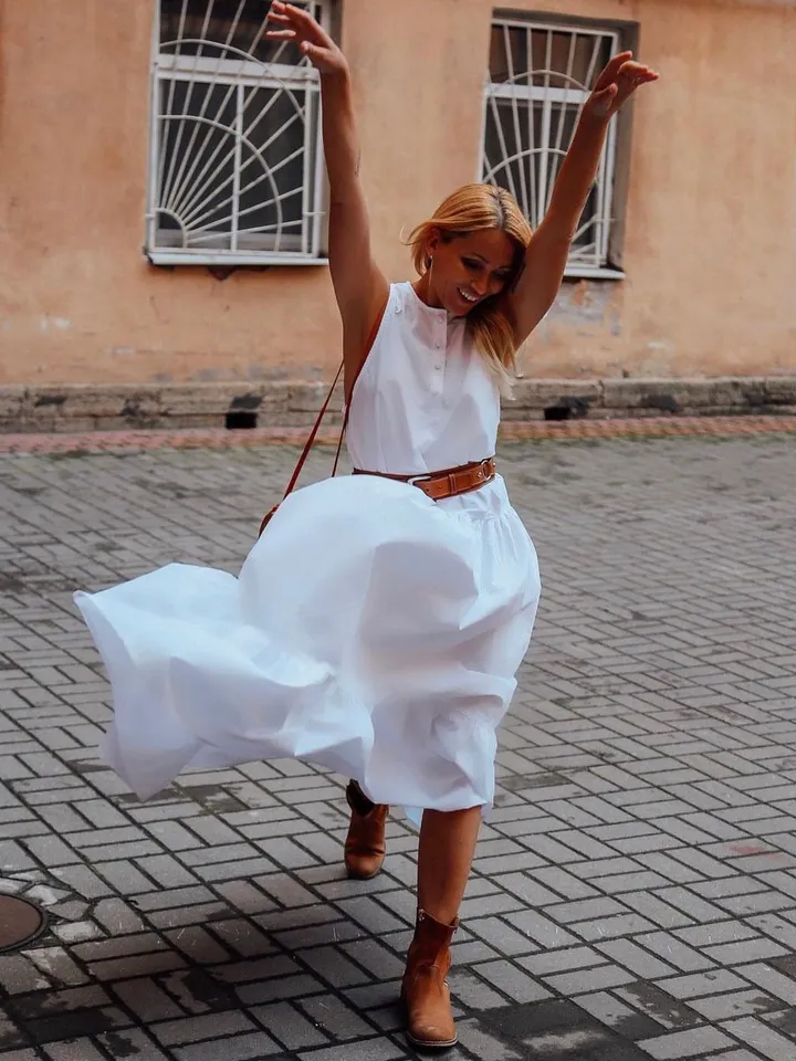 Long Cotton Oversized Summer White Dress | Pink Dress Long | Resort Wear Dress | Elegant Summer Loose Dress | Classy Summer Dress Big