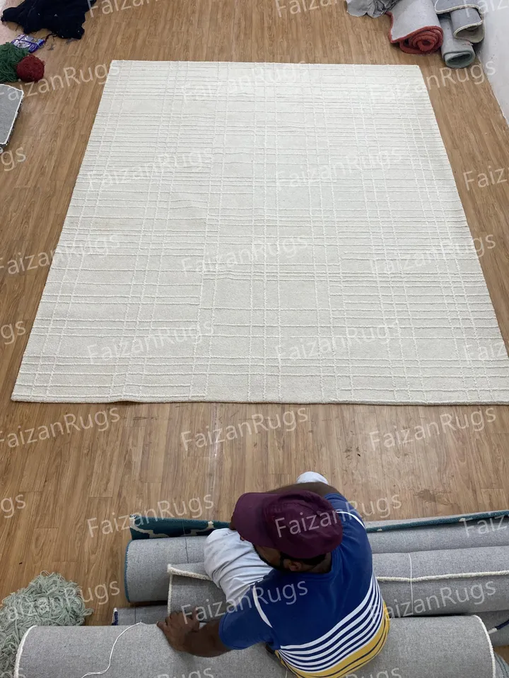 8x10 Hand Tufted Modern Rug High and Low Area Rug Handmade 100% Wool Rug Home Decor Flooring Rug Bedroom Living Dining 6x9 8x10 9x12 10x14