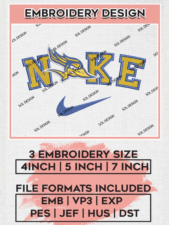 Nike Cal State Bakersfield Roadrunners Machine Embroidery Design, NCAA Cal State Bakersfield Roadrunners Embroidery Design Design files, NCAA Embroidery Designs, NCAA Machine Embroidery Designs, Digital Download