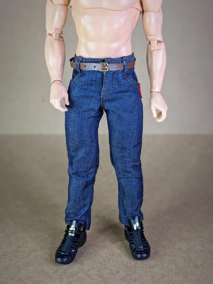 Classic blue jeans for 1/6 scale fashion male doll (muscular or action body)