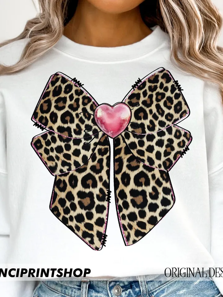 Coquette leopard valentines bow png, Valentines Day Bow png, Valentines png, Leopard Bow png, Xoxo png, Coquette Valentines png, Heart png