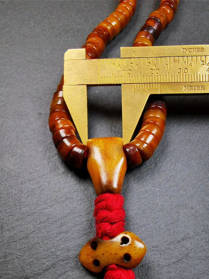 Gandhanra Handmade Tibetan Yak Bone Beads Mala,108 Prayer Beads for Meditation,Diameter 8.5mm, Length 48cm