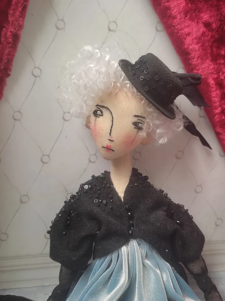 Circus art textile doll