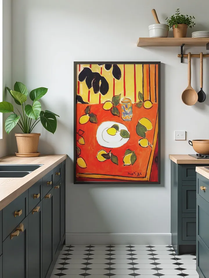 Henri Matisse Black Philodendron & Lemons Art Print Abstract Fauvist Still Life Modern Wall Art Digital Download Vibrant Home Decor HMS8