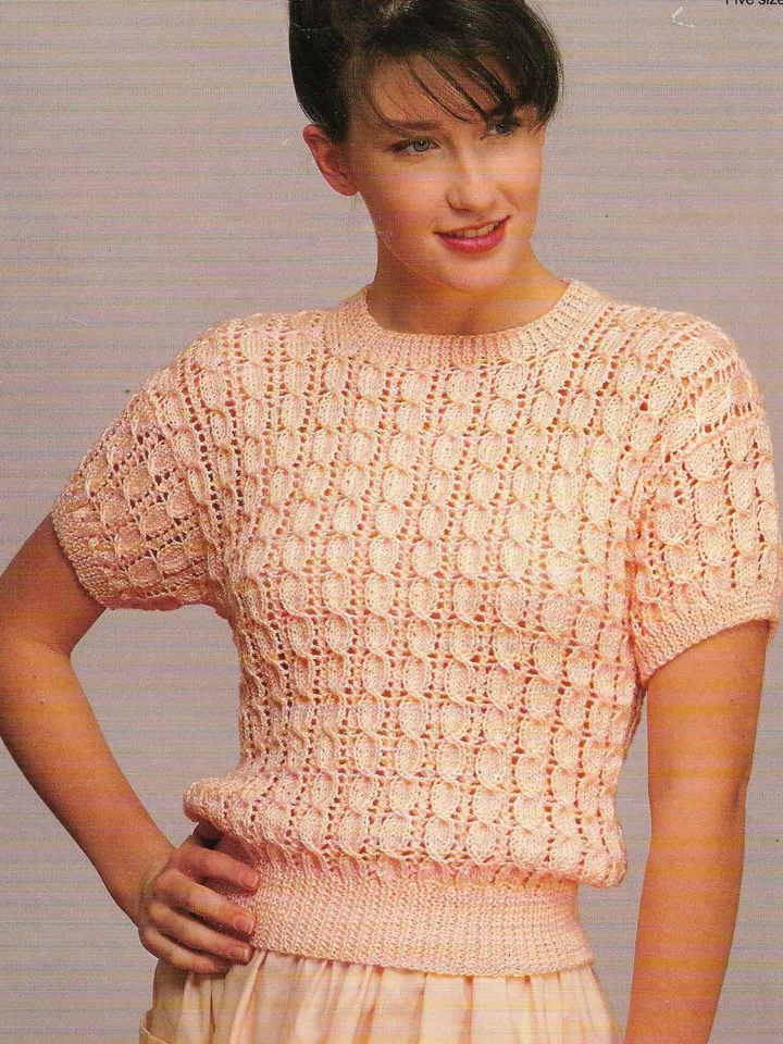 Top summer sweater knitting pattern women ladiessce top short sleeve sweater pattern pdf instant download