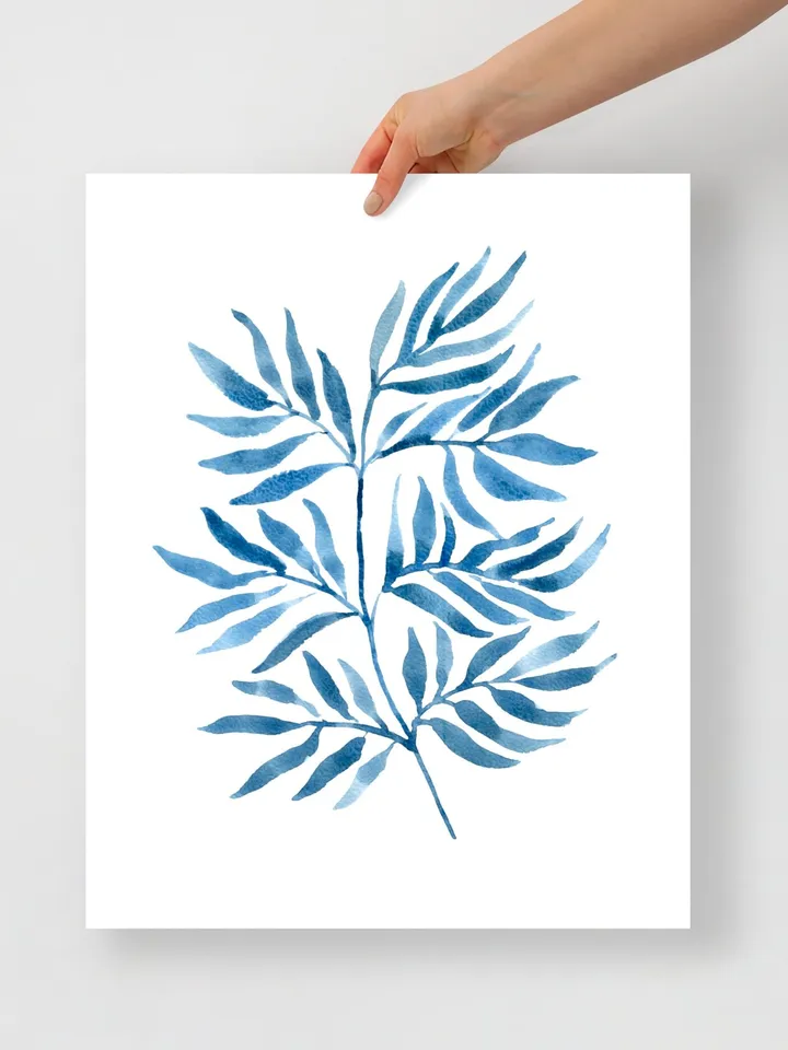 Watercolor Painting Blue Flowers Print Botanical Poster Wall Art Set of 3 Prints Large Wall Art Print Floral Wall Art Decor Blue Print Set