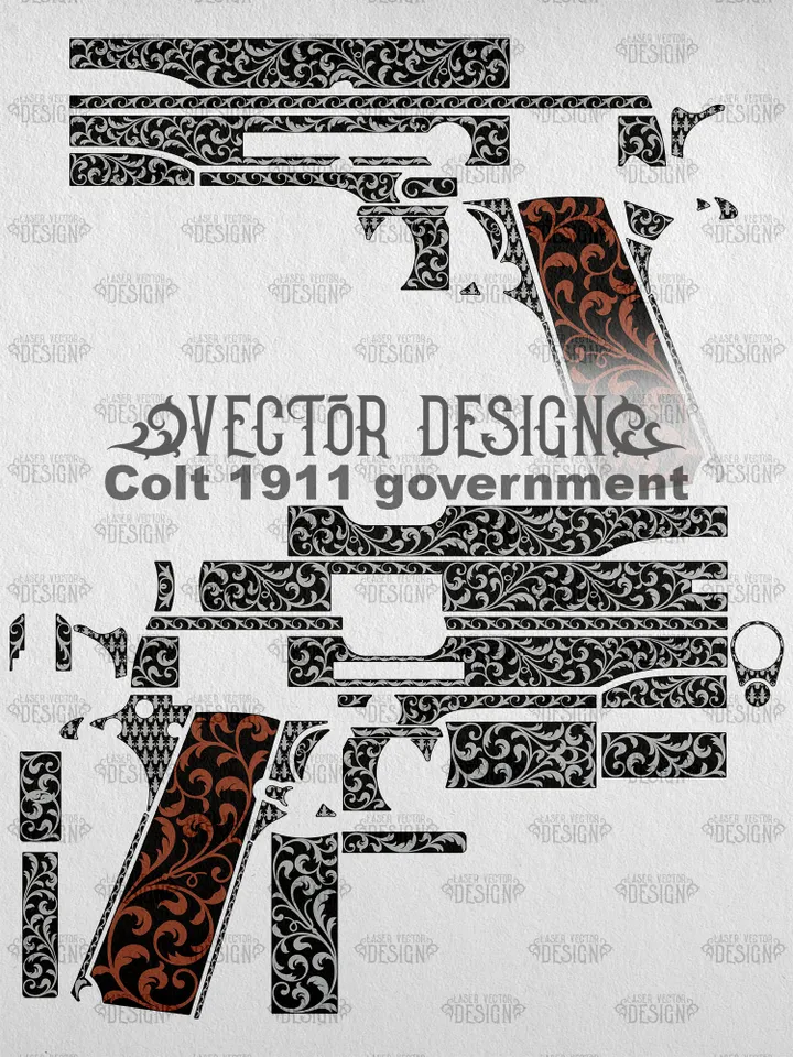VECTOR DESIGN Colt 1911 government Scrollwork 3