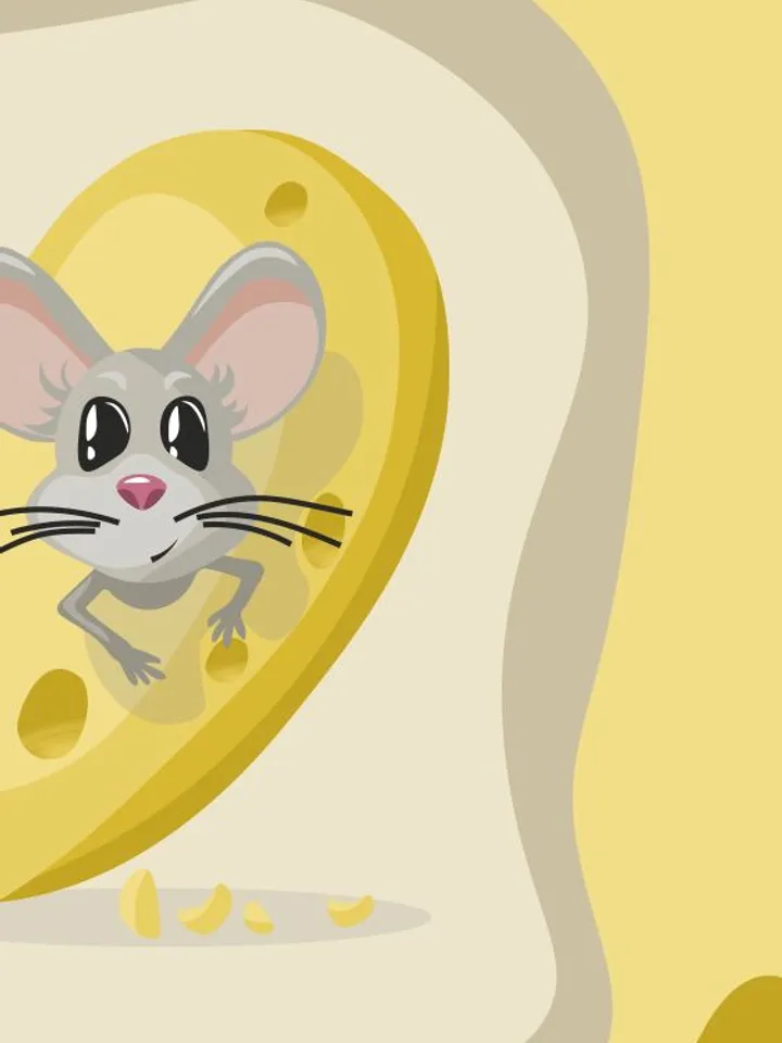 Mouse in the heart postcard