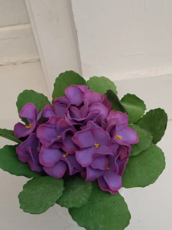 Handmade artificial violet in a pot/home decor/kitchen decor/gift for her/mother Day gifts/birthday gift/grandma gifts
