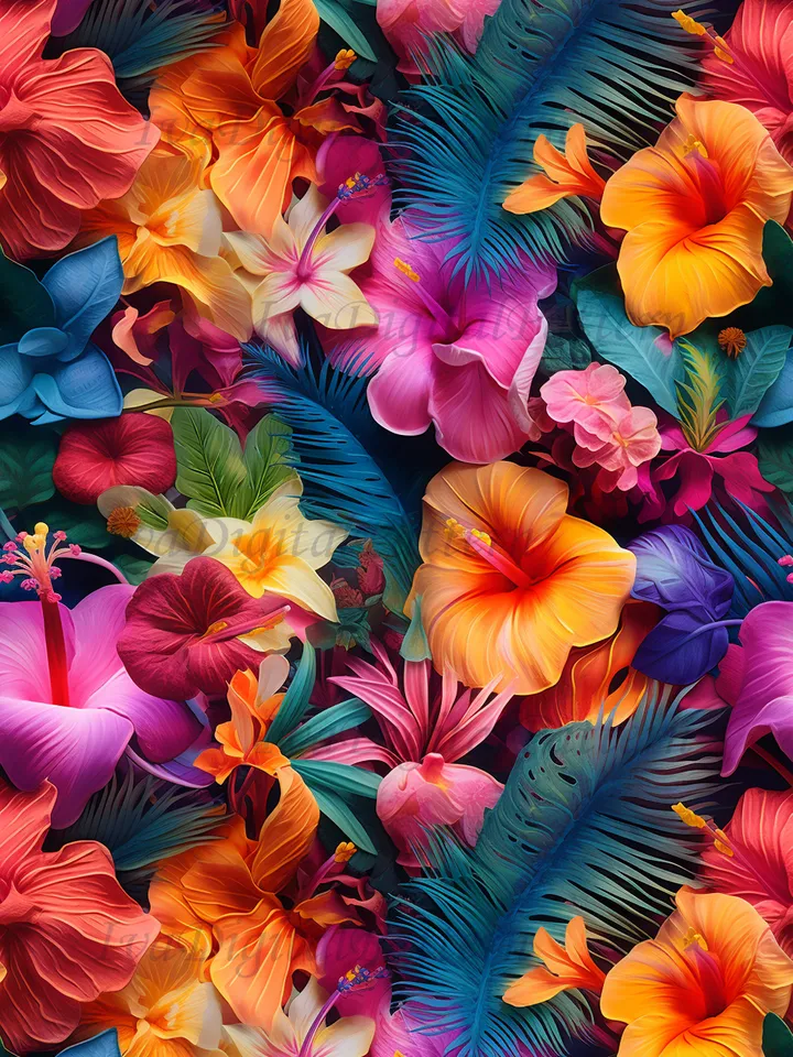 3d Seamless tropical flowers pattern, digital paper, floral pattern, mosaic pattern, commercial use
abstract floral seamless pattern - repeating pattern