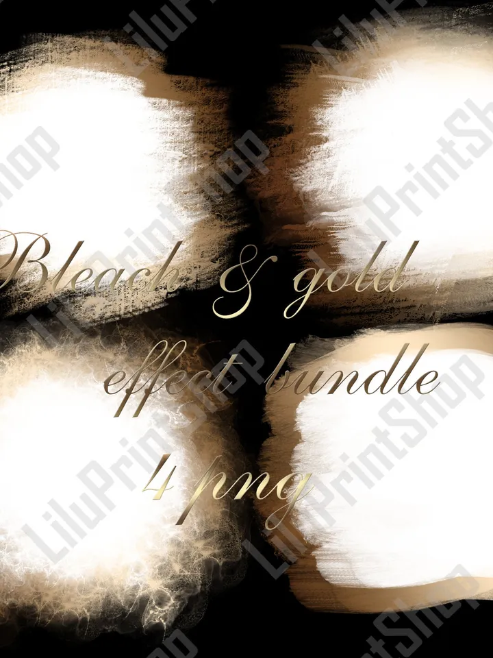Bleach and gold frame overlay png Gold outline with white background clipart for sublimation designs digital instant download