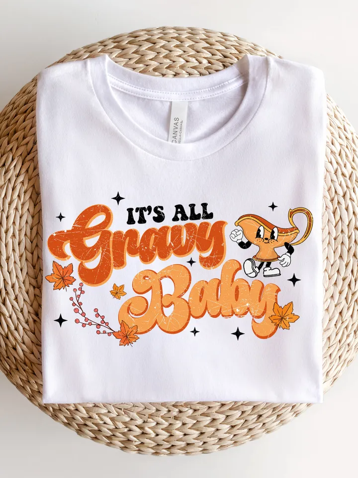Its all gravy baby fall thanksgiving retro mascot groovy png Retro Fall, pumpkin png, trendy thanksgiving png