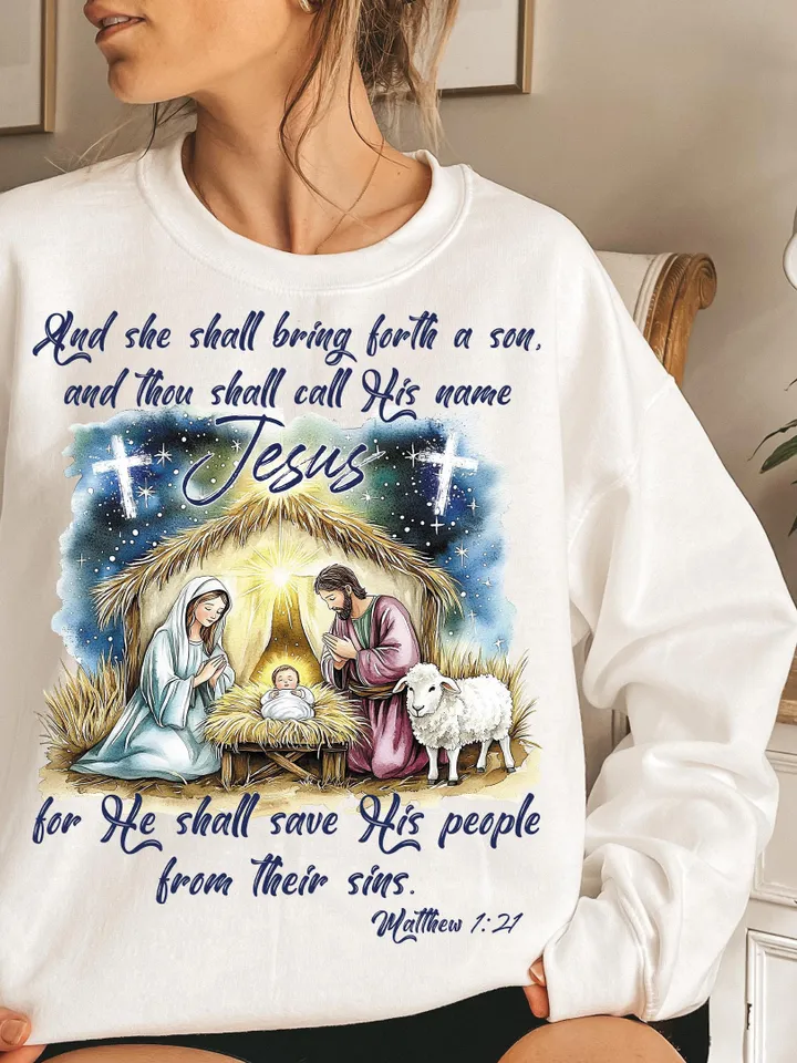 Jesus Christmas PNG, She Shall Bring Forth a Son PNG, O Come Let Us Adore Him, Nativity Scene PNG, Christian Christmas Png, Coquette bow png