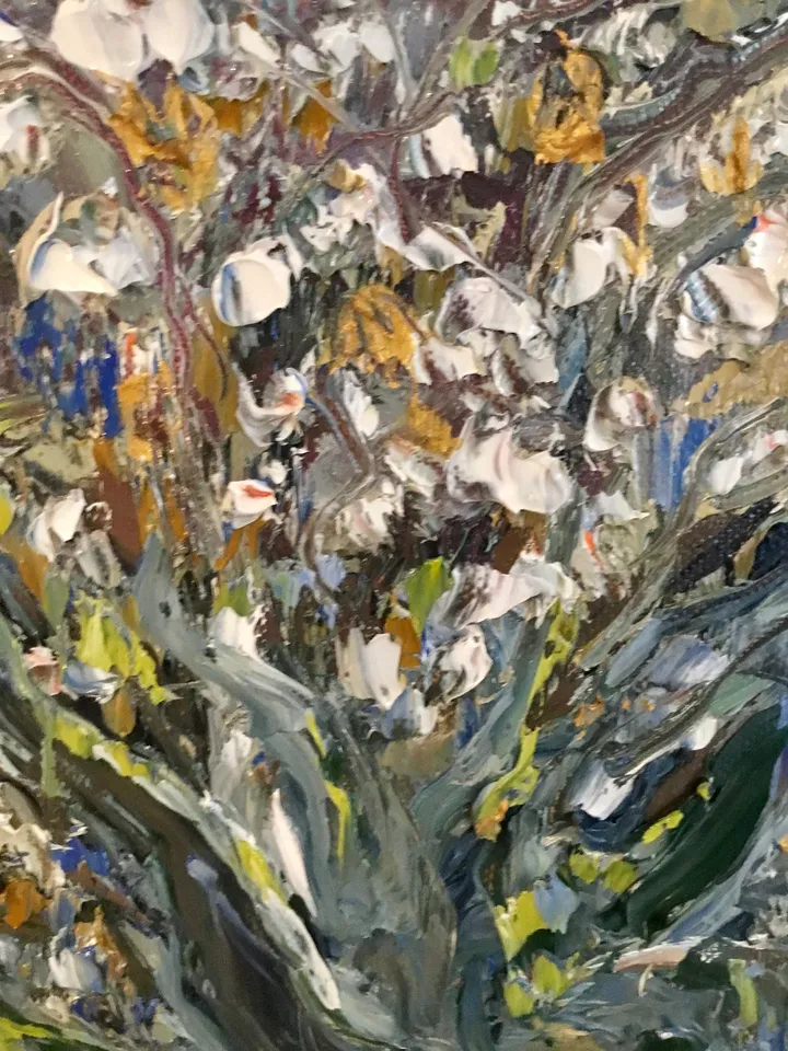 Abstract lillies of the valley,original oil impasto style painting on canvas,abstract flowers painting,unique gift,home decoration.