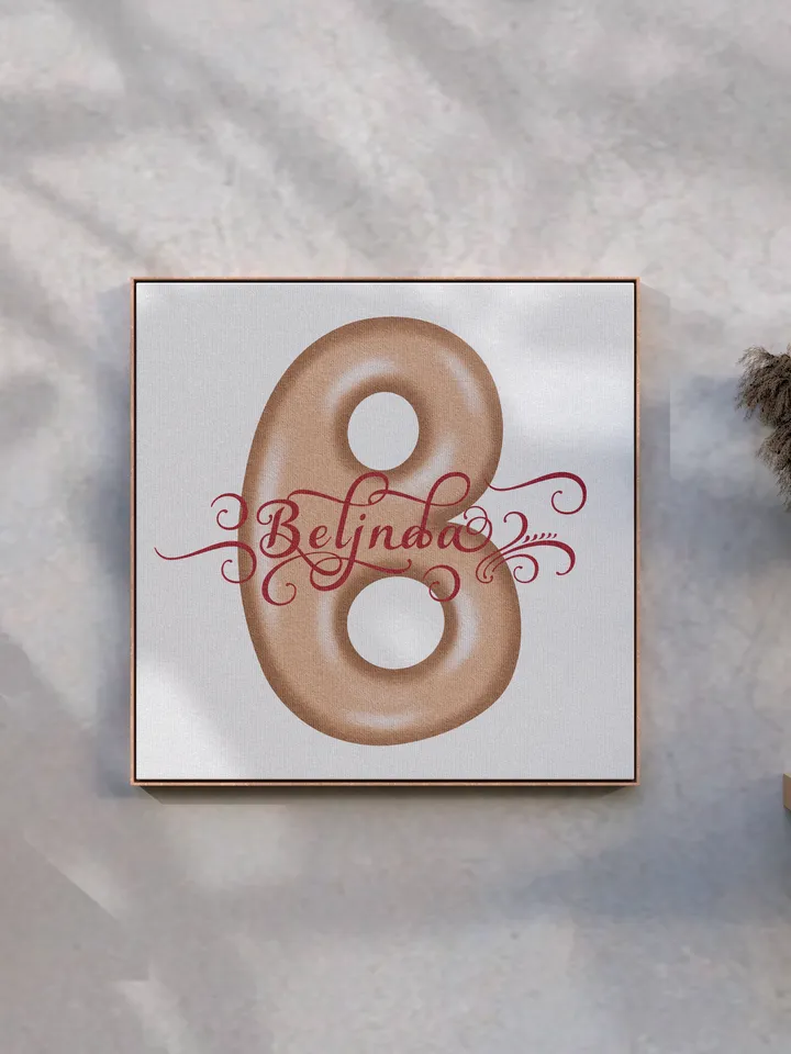 Belinda - name in Samantha style with bright letters, digital design