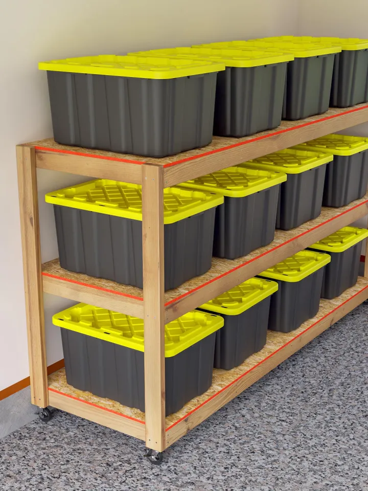 DIY 32x96 Movable Garage Shelves Plans, PDF
