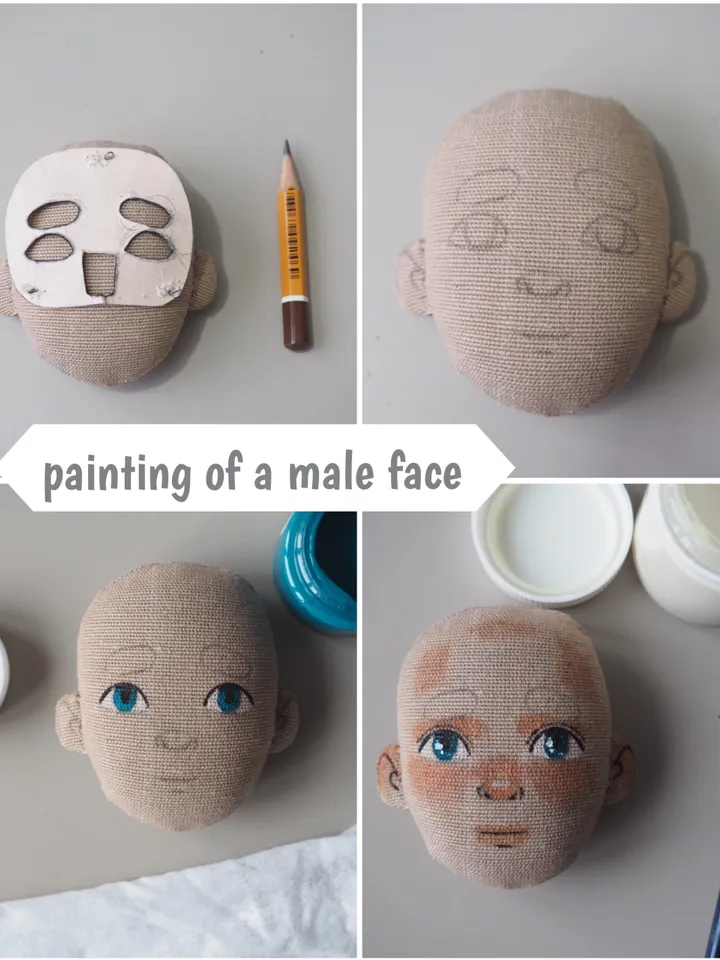 PDF tutorial Face painting for textile doll