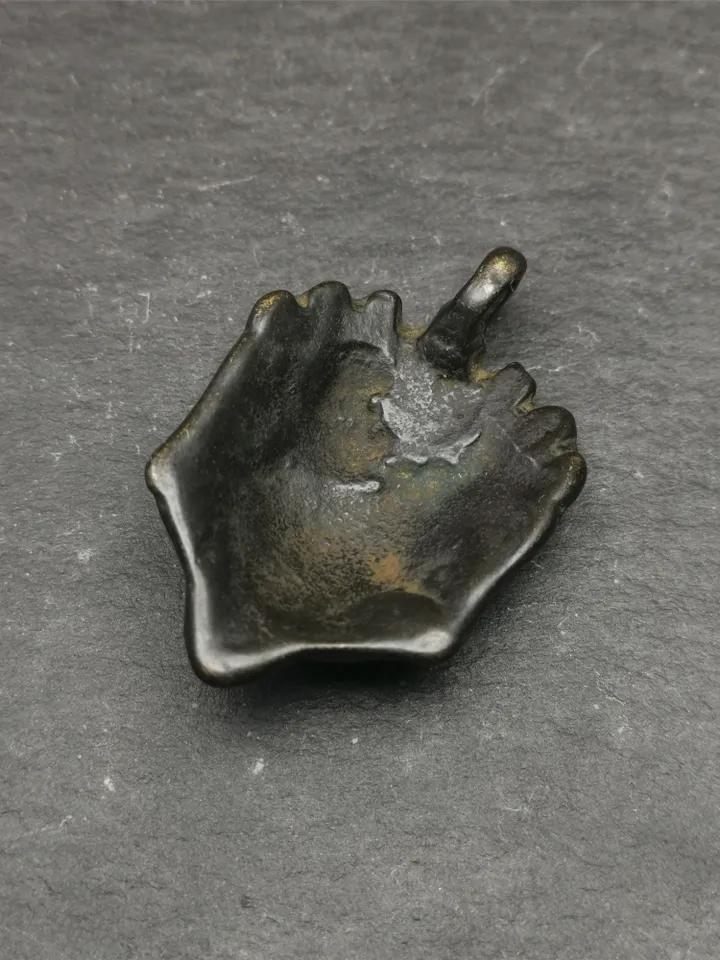 Gandhanra Antique Tibetan Buddhism Thokcha Amulet,Mahakala Pendant,Bhairava Mask,1.8" × 1.2"