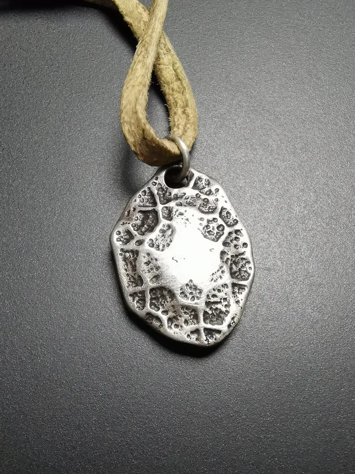Gandhanra Handmade Tibetan Buddhist Protective Pendant,Om Mani Padme Hum Mantra Amulet,Sterling Silver Gilt