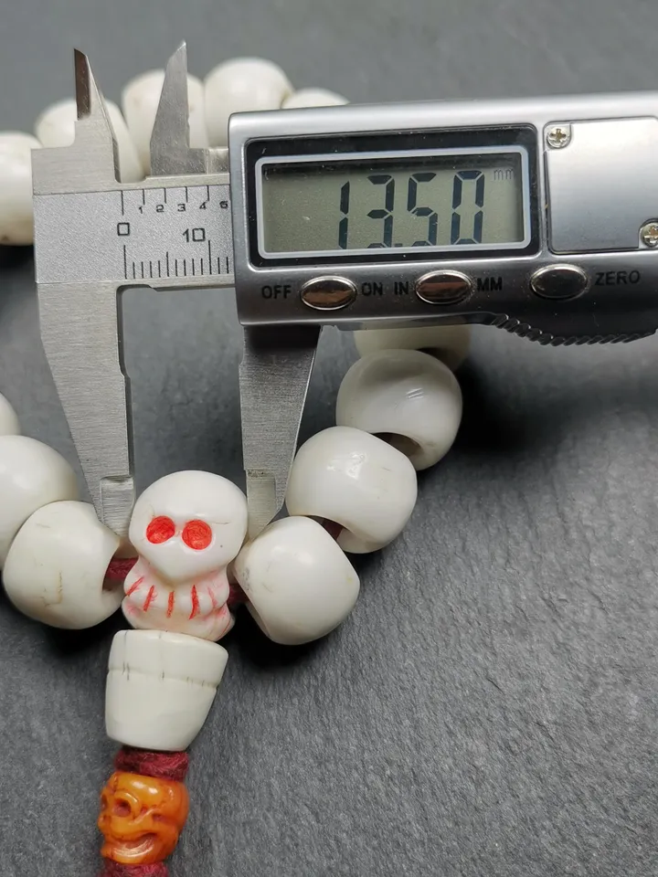 Gandhanra Vintage Tibetan Conch Shell Wrist Mala | 16mm Shankha Shell Prayer Beads Bracelet for Meditation and Spiritual Practice
