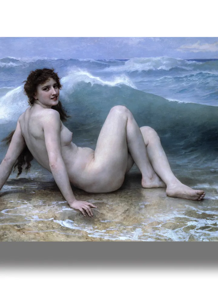 The Wave. A naked woman as the personification of the sea element.