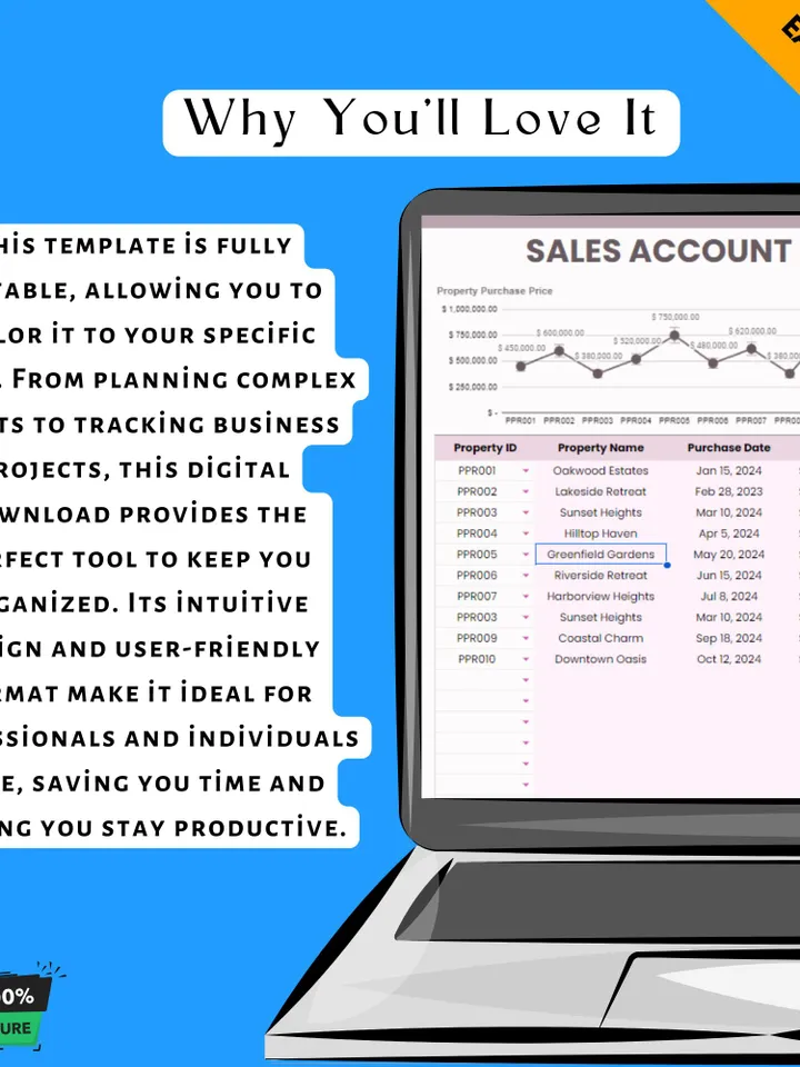 Sales Account Portfolio Balance Sheet Template, Google Sheets Financial Tracker, Editable Excel Sales Dashboard, Client Revenue Log