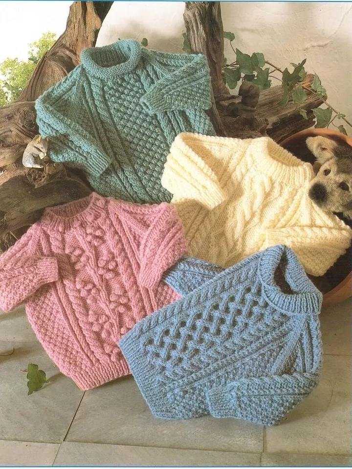 Baby sweater Knitting Pattern sweater,  baby sweater, Knitting Pattern Aran Sweaters Jumpers PDF Instant Download