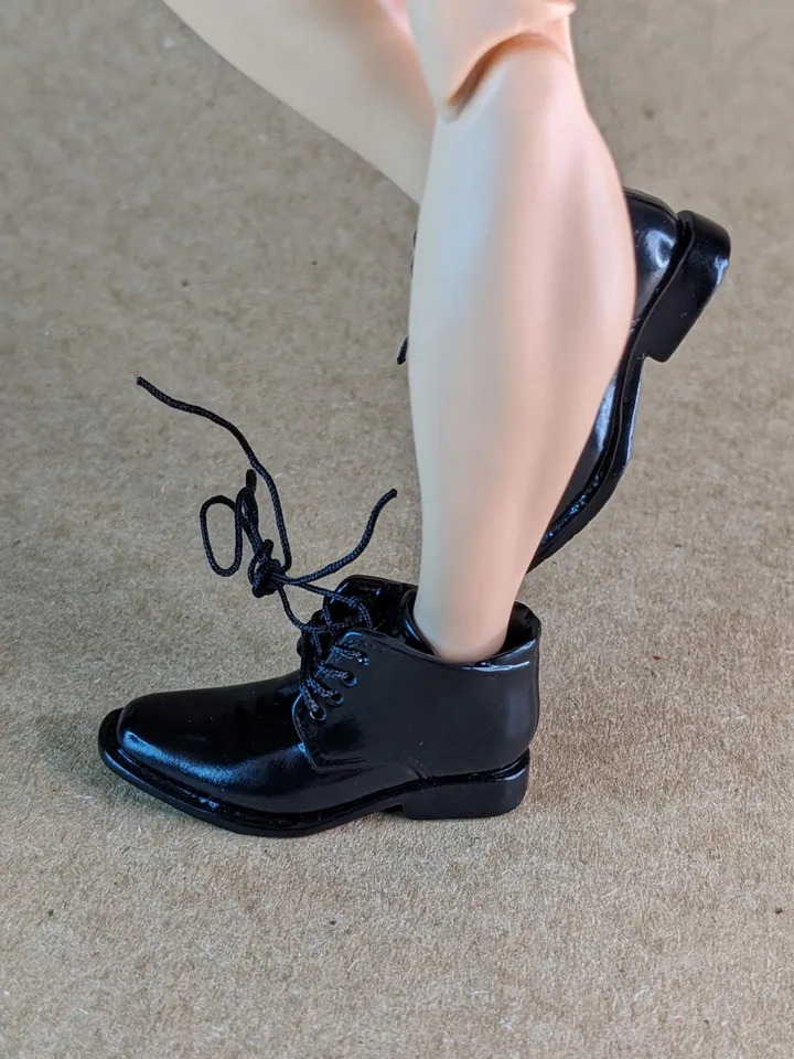 Premium high black lace-up boots for 1/6 scale male dolls