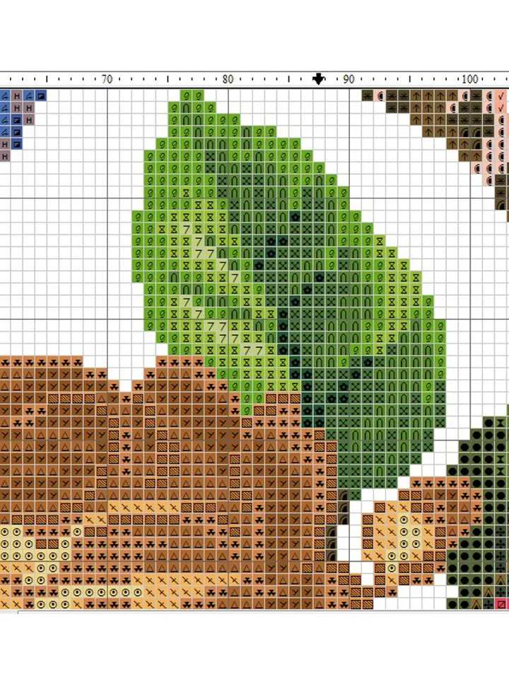 Vintage Pheasant in flowers cross stitch pattern antique bird chart