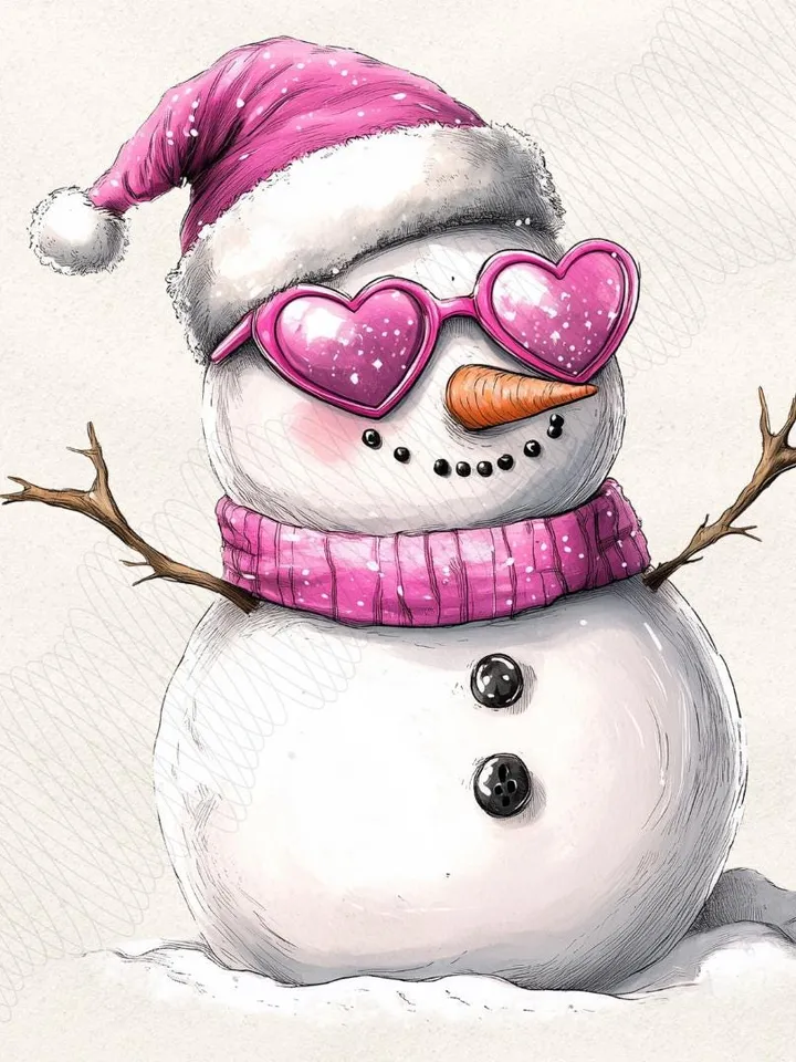 Cute Snowman Sunglasses PNG Design - Iridescent Snowman Design - Coquette Christmas Design - Snowman PNG - Winter Design - Cute Download