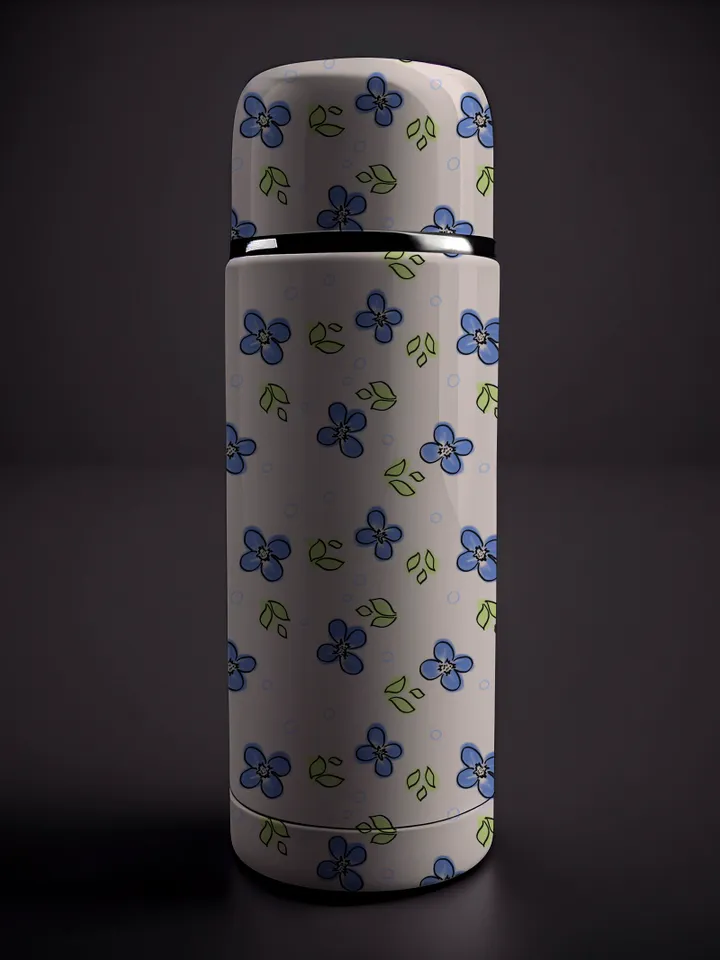 Set of 10 delicate seamless minimalistic patterns with blue flowers