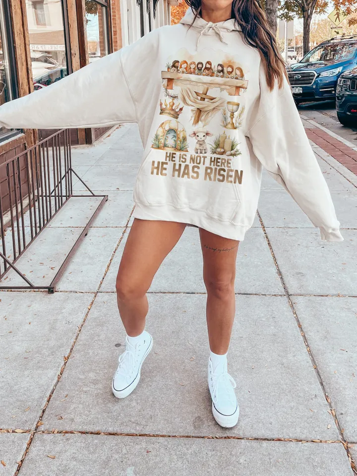 He is not here,he has risen png,Risen png,thorn of crown png,sheep png,retro easter doodle png,Easter Christian Png,Easter bible verse png