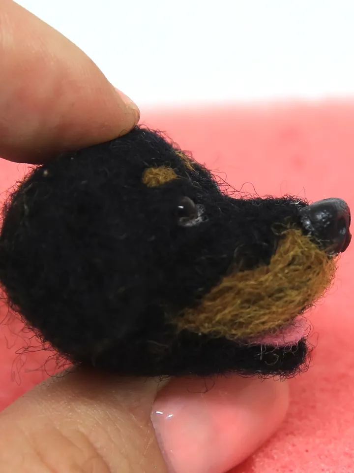 Needle Felting Animals Tutorial Plush Dog Pattern Needle felted Realistic Dog Felt Toy Soft Pet Sculpture Miniature animals Rottweiler Dog