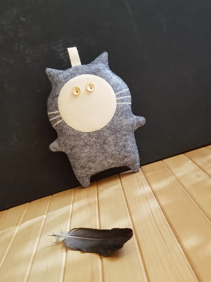 2 Felt Cats sewing patterns, set of 2 digital tutorials in english, Felt animals patterns