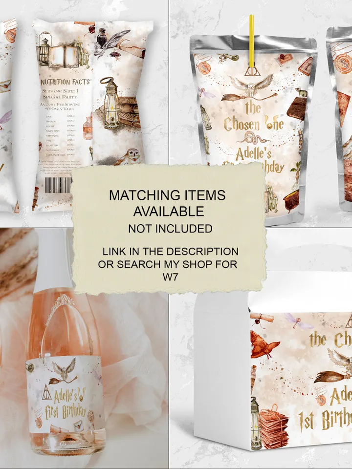 The Chosen One Birthday Party; Monthly Banner Wizard Birthday Party; Magic School 1st Birthday; Editable Wizarding World Photo Banner; W7