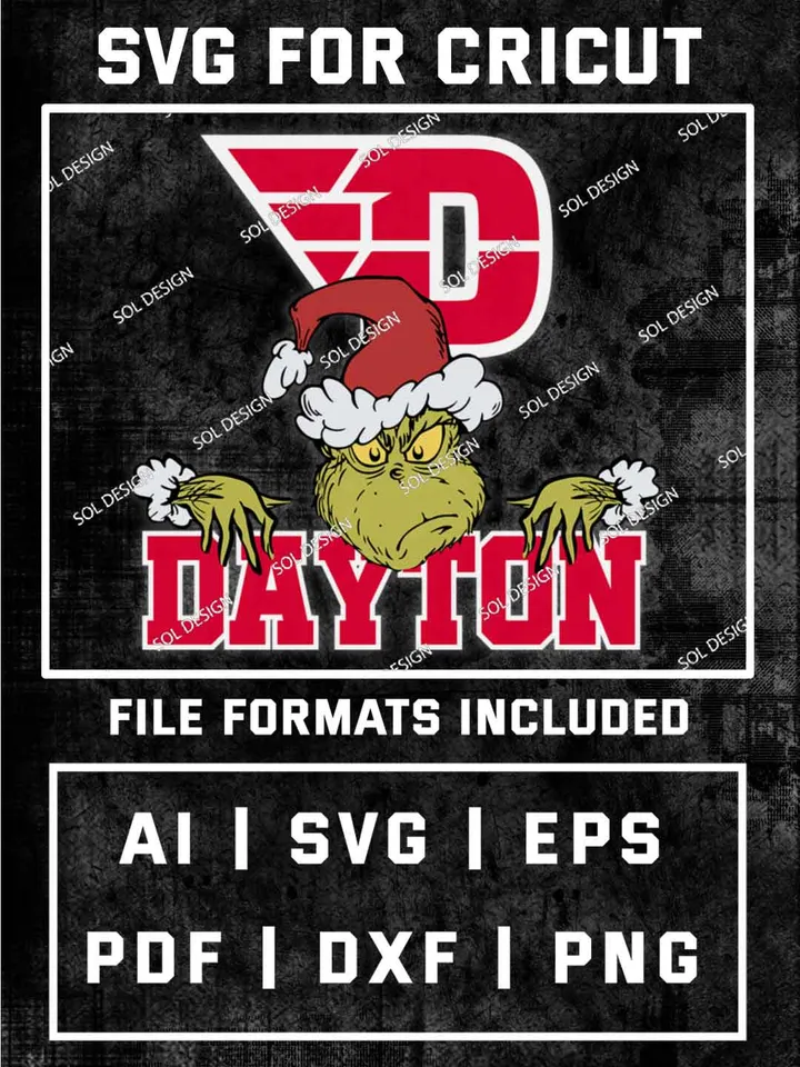 Grinch Dayton Flyers SVG, NCAA SVG Design, NCAA Dayton Flyers SVG, NCAA Flyers Cricut, Christmas Svg, Grinch svg, Digital Download